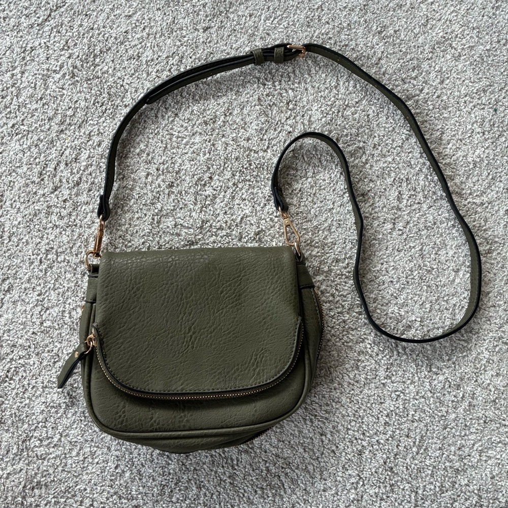 Moda Luxe Small Olive Green Crossbody Bag
